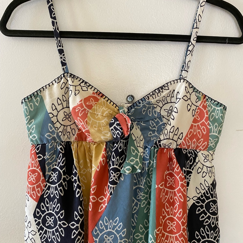 BCBG MaxAzria Silk Babydoll Patchwork Dress